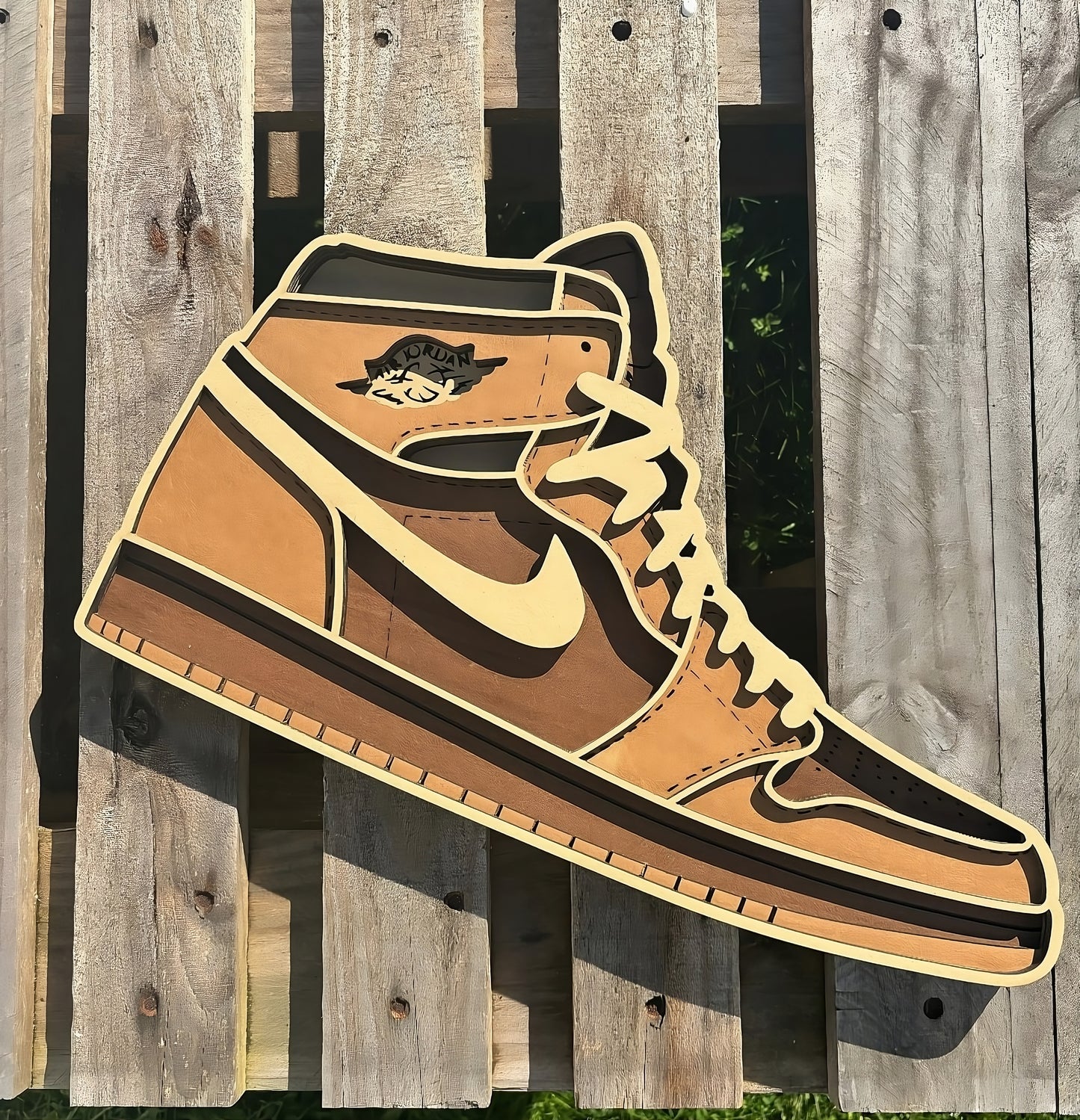 Nike Jordans Layered Wood Artwork
