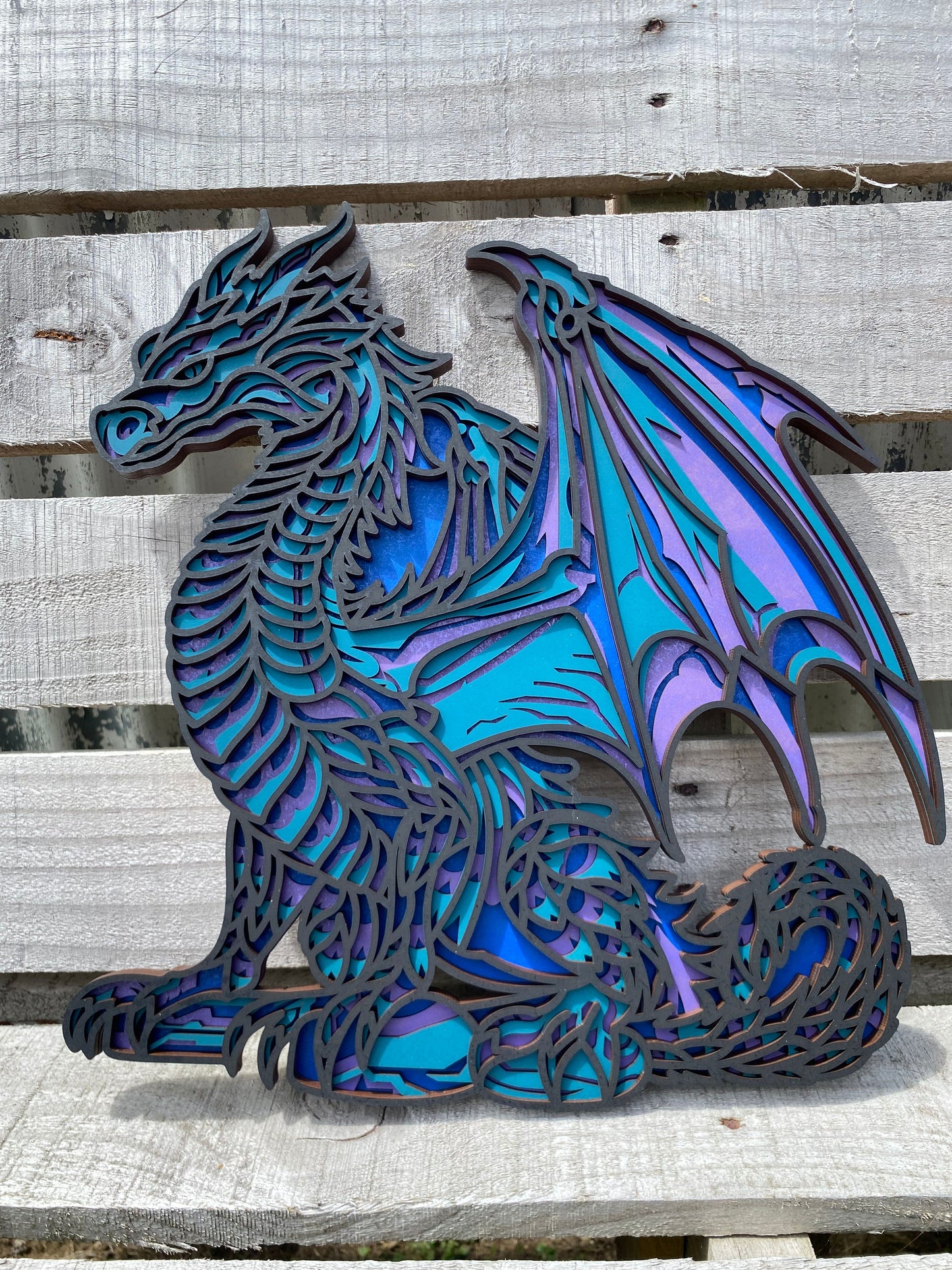 Dragon Layered Wood Artwork