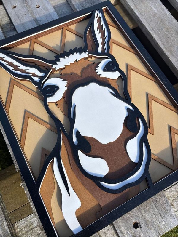 Donkey Layered Wood Artwork