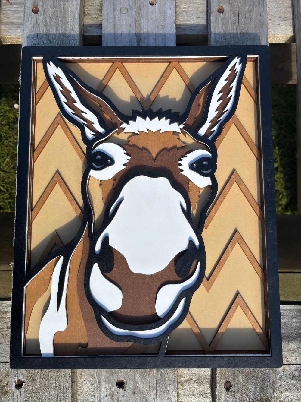 Donkey Layered Wood Artwork