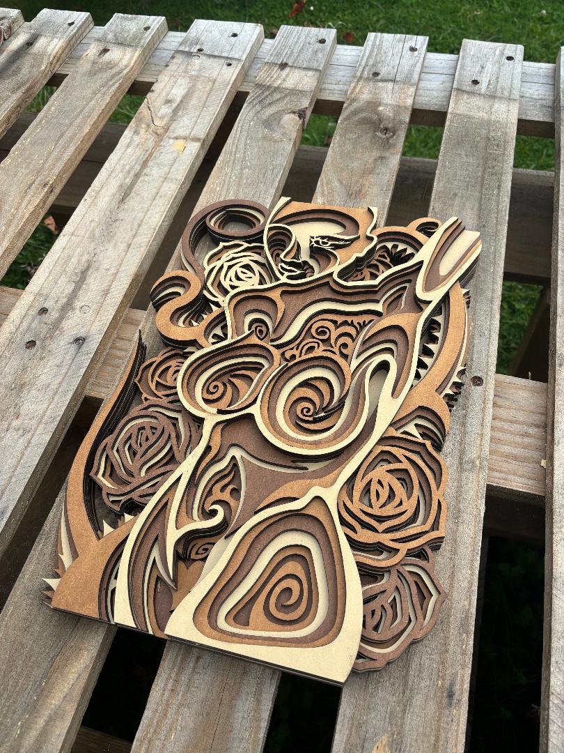 Goddess Layered Wood Artwork