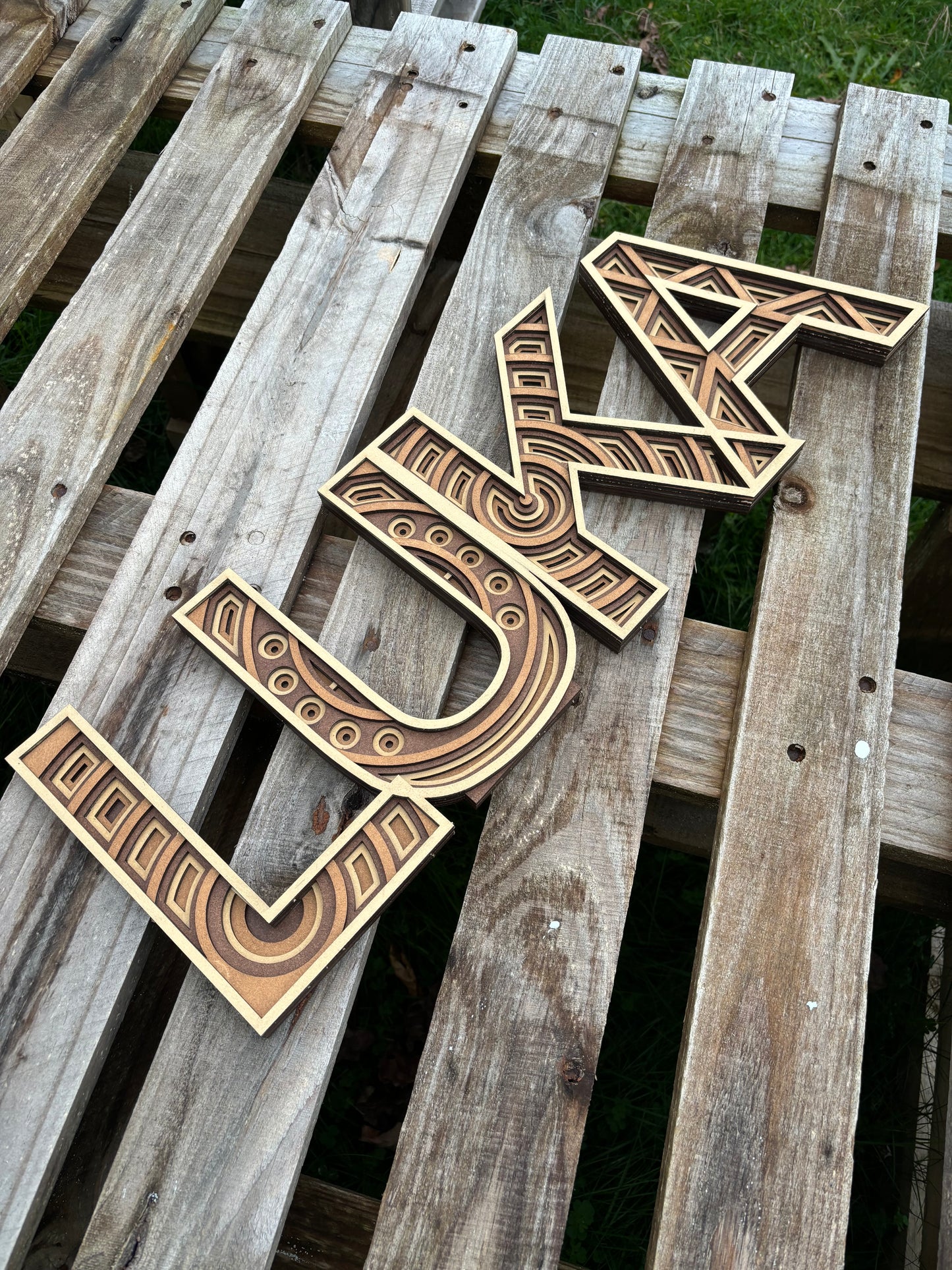 Custom Multi-Layered Wood Art Lettering