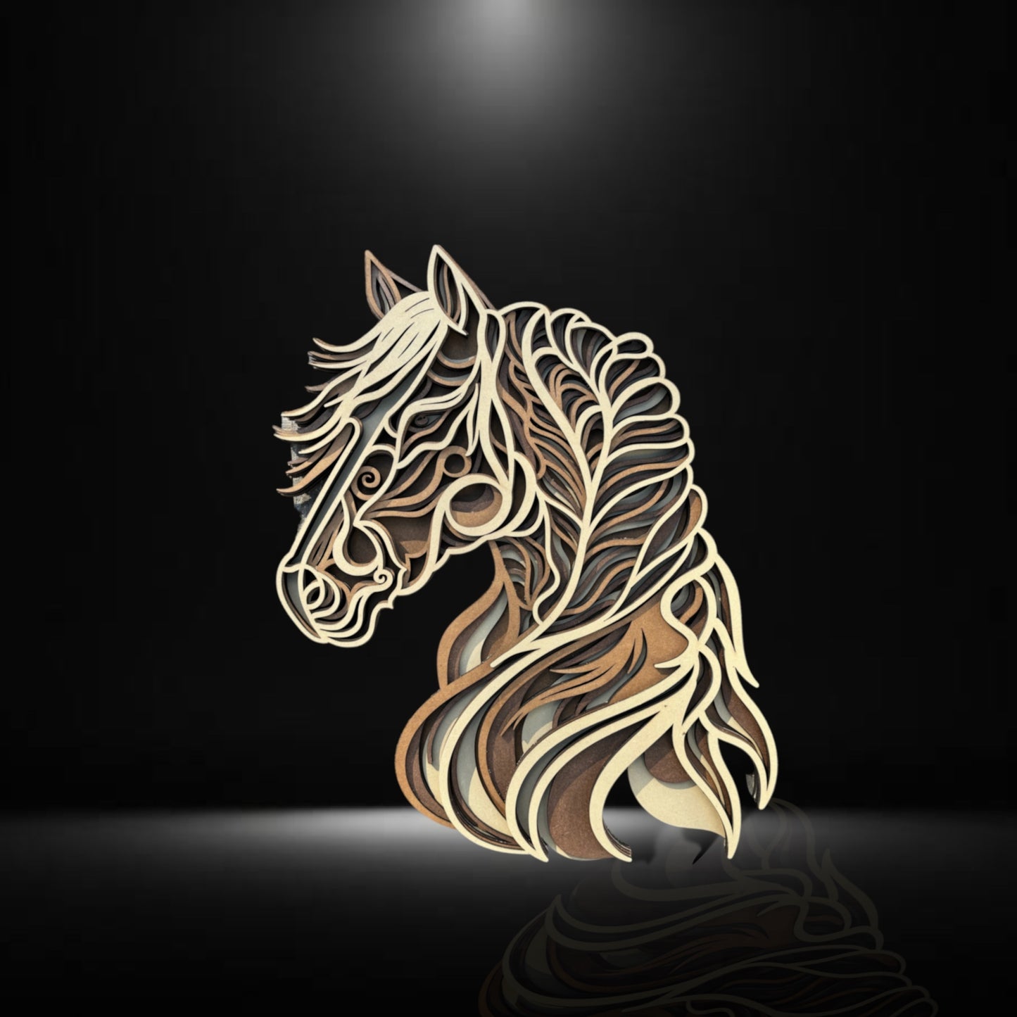 Majestic Horse Layered Wood Artwork