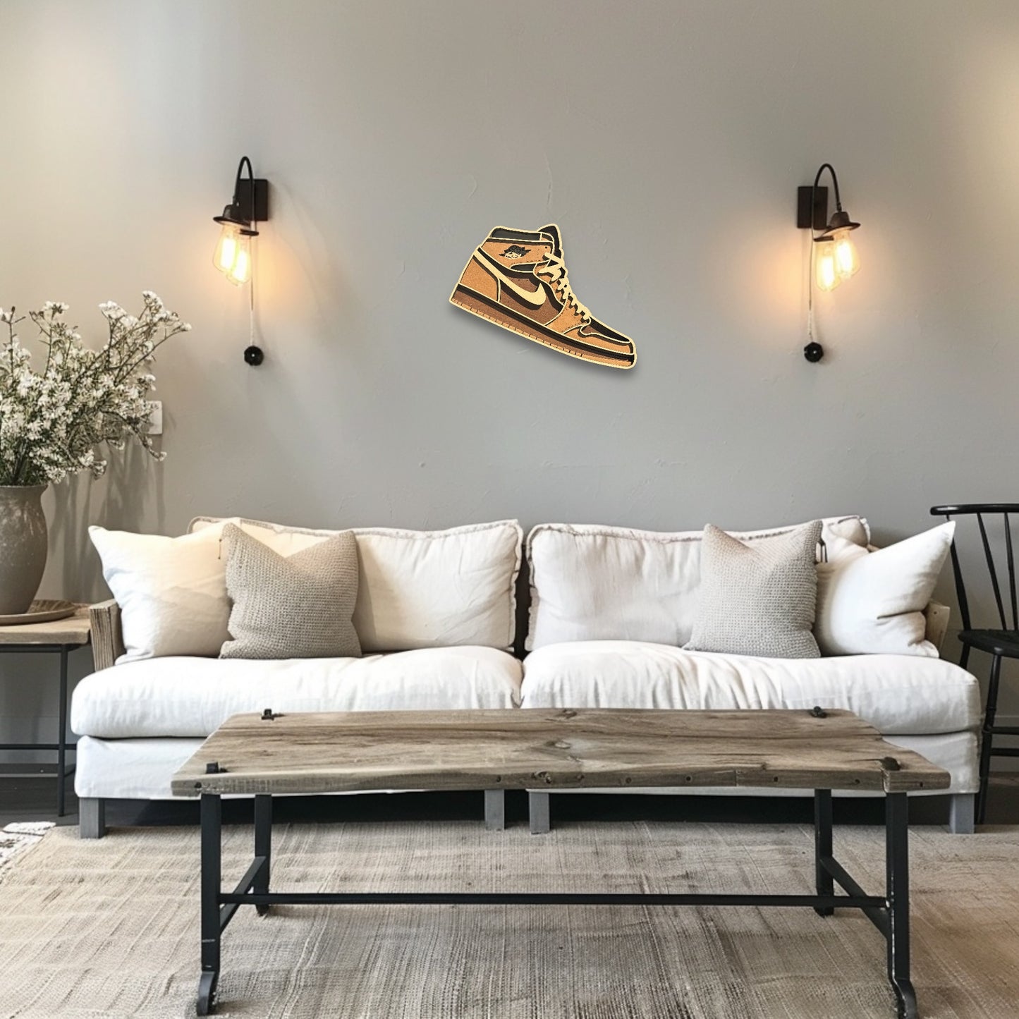 Nike Jordans Layered Wood Artwork