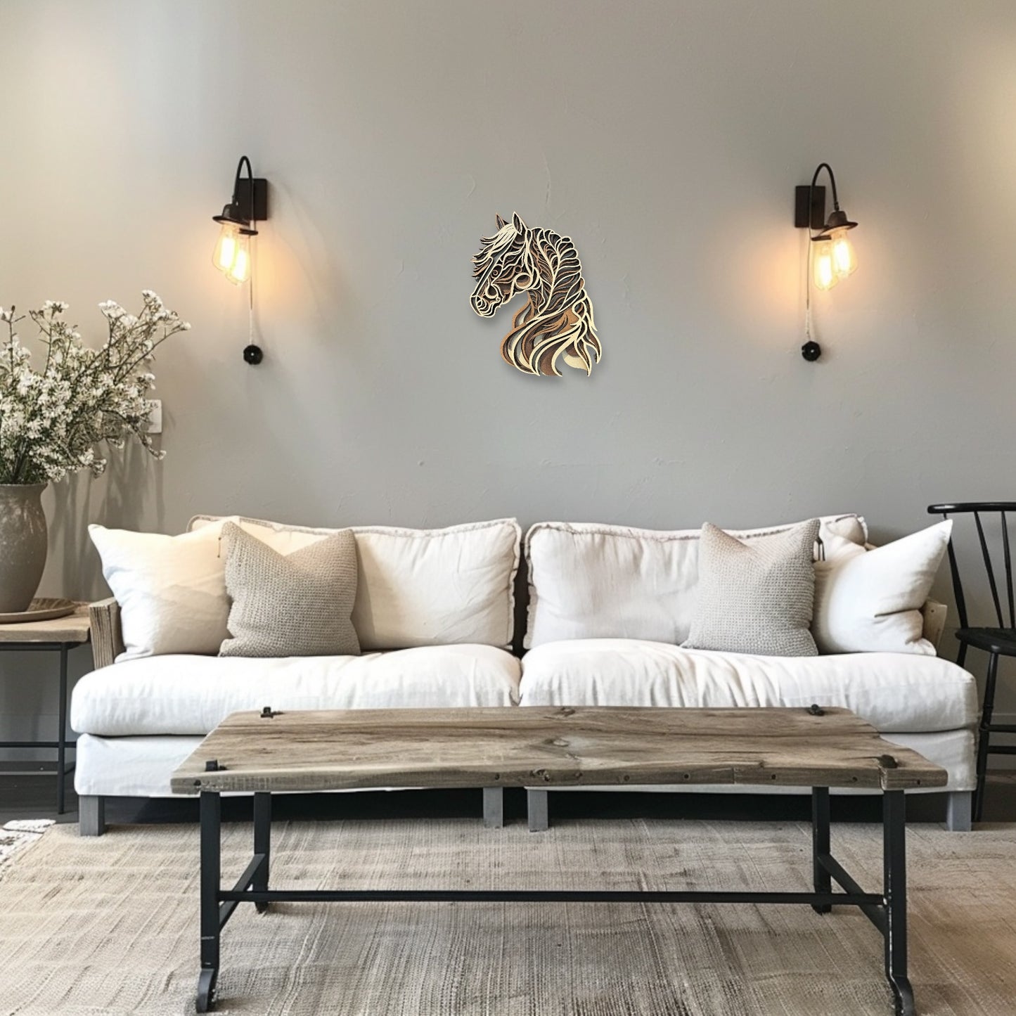 Majestic Horse Layered Wood Artwork