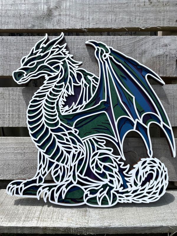 Dragon Layered Wood Artwork